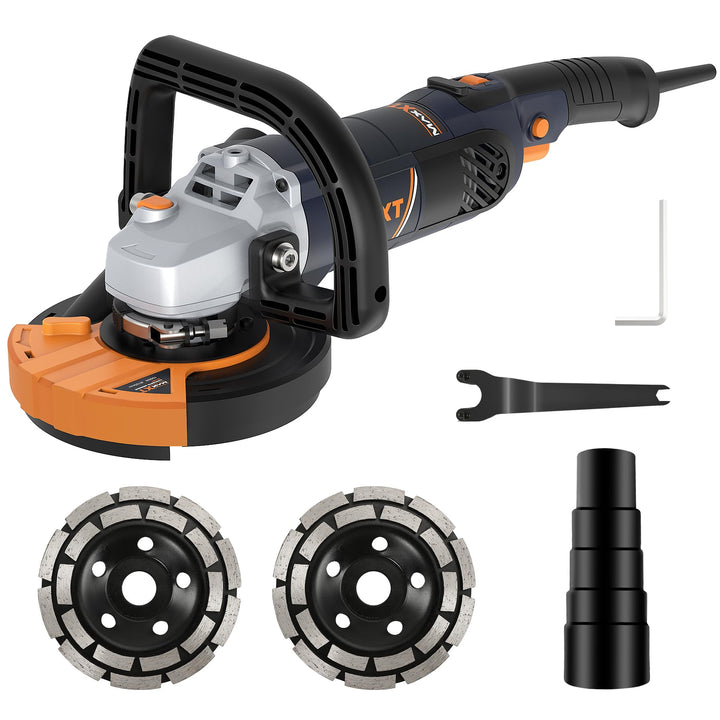MAXXT 1500W Betonschleifer Winkelschleifer Bürstenloser EC-Motor, Schleifmaschine mit 5-Zoll-Pad, 10