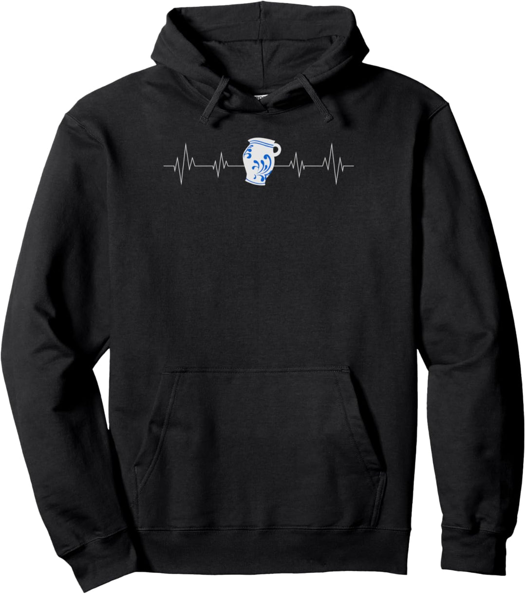 Apfelwein FFM | Ebbelwoi Bembel mit Liebe und Herzschlag Pullover Hoodie