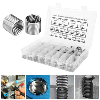 120 Stück Helicoils, M6 M7 M8 M9 M10 M11 M12 M14 M16 M18 Edelstahl Helicoil Typ Freilaufdrahtgewinde