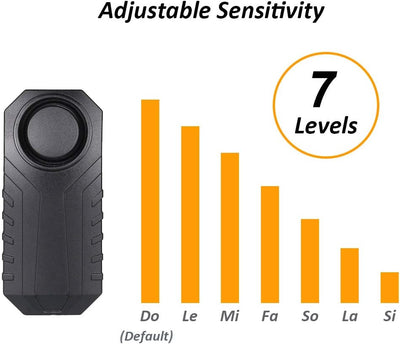 Mengshen 3er Pack Wireless Fahrrad Diebstahlwarnanlage mit Fernbedienung Sicherheit Einbrecher 113dB