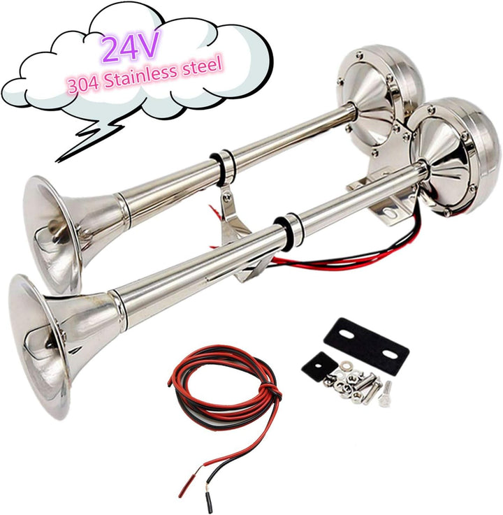 YIYIDA Elektrisches Horn autohupe Hupe elektrisches Auto/Marine Edelstahl doppelhorn car Horn Schiff