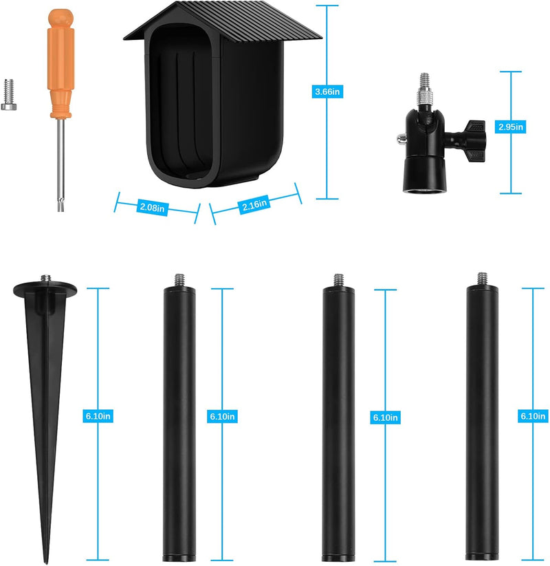 TIUIHU Spike Pole Mount Ground Stake mit Schutzhülle für eufyCam 2C eufyCam 2C Pro, Suitable for Sta