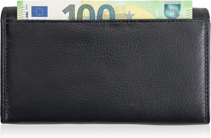 Josephine Osthoff Geldbörse Damen Leder Länglich Portemonnaie mit Bügelverschluss KleinGeldbörse Kre