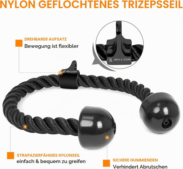5 Billion Trizeps-Kabelzug Nach Unten Drücken Gewicht Maschinenzubehör V-Griff mit Drehung Trizepstr