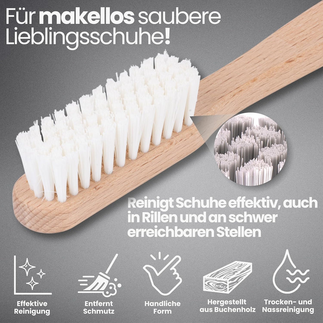 cleangang Reinigungsset Schuhbürste & Schuhputzset – Ideale Reinigung & Pflege für Lederschuhe & Sne