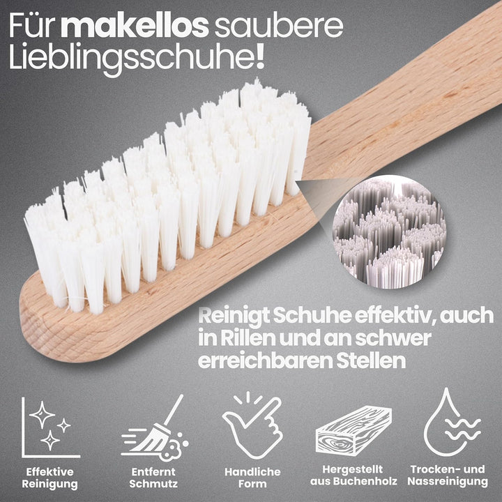 cleangang Reinigungsset Schuhbürste & Schuhputzset – Ideale Reinigung & Pflege für Lederschuhe & Sne