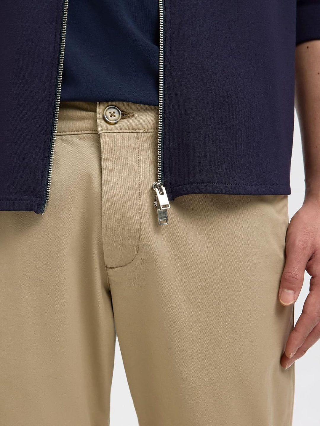 SELECTED HOMME Male Chino 175 Slim fit Flex 28W / 32L Greige, 28W / 32L Greige