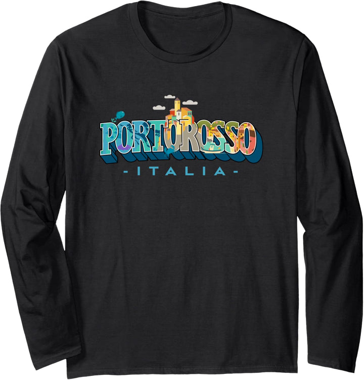 Disney Pixar Luca Portorosso Italia Logo Fill Langarmshirt
