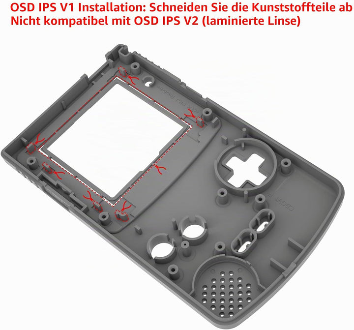 eXtremeRate IPS Ready Upgraded Case&amp;Button für Gameboy Color, DIY-Ersatz Full Hülle Gehäuse Set für
