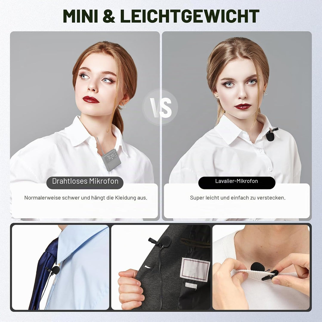 NEEWER Ansteckmikrofon (2er Pack), kabelgebundenes Mikrofon, Omnidirektionales Kondensator Lavalier