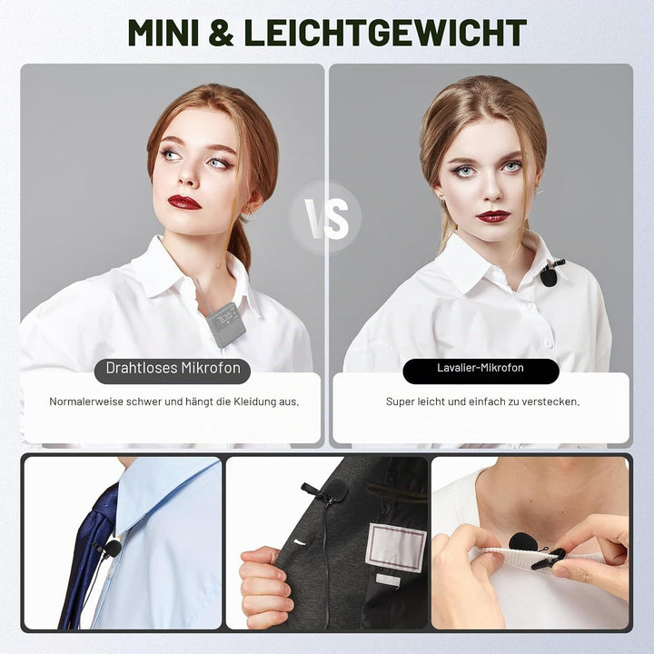 NEEWER Ansteckmikrofon (2er Pack), kabelgebundenes Mikrofon, Omnidirektionales Kondensator Lavalier