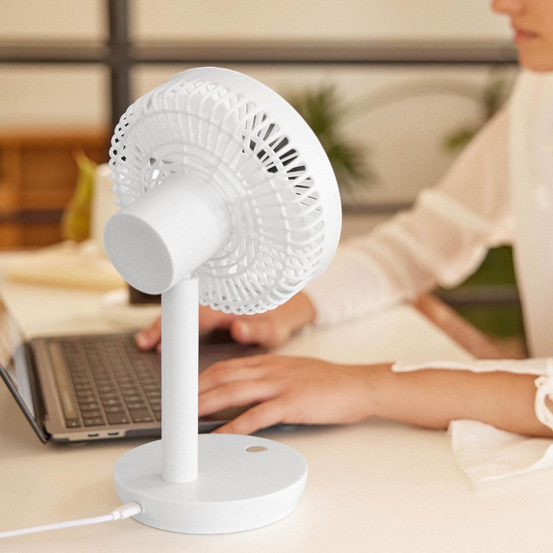 Newlux - Tischventilator USB Windpure Desk W300 mit 4 Gelängen, schwenkbarer Kopf, Lithium-Akku bis