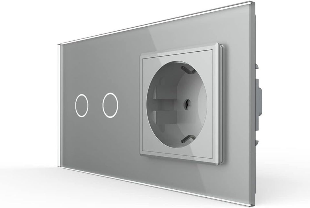 Livolo Funk LED Rollladenschalter Markisenschalter Jalousiesteuerung mit Steckdose für UP und Glasbl