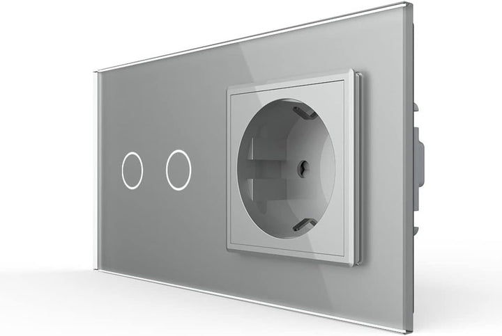 Livolo Funk LED Rollladenschalter Markisenschalter Jalousiesteuerung mit Steckdose für UP und Glasbl