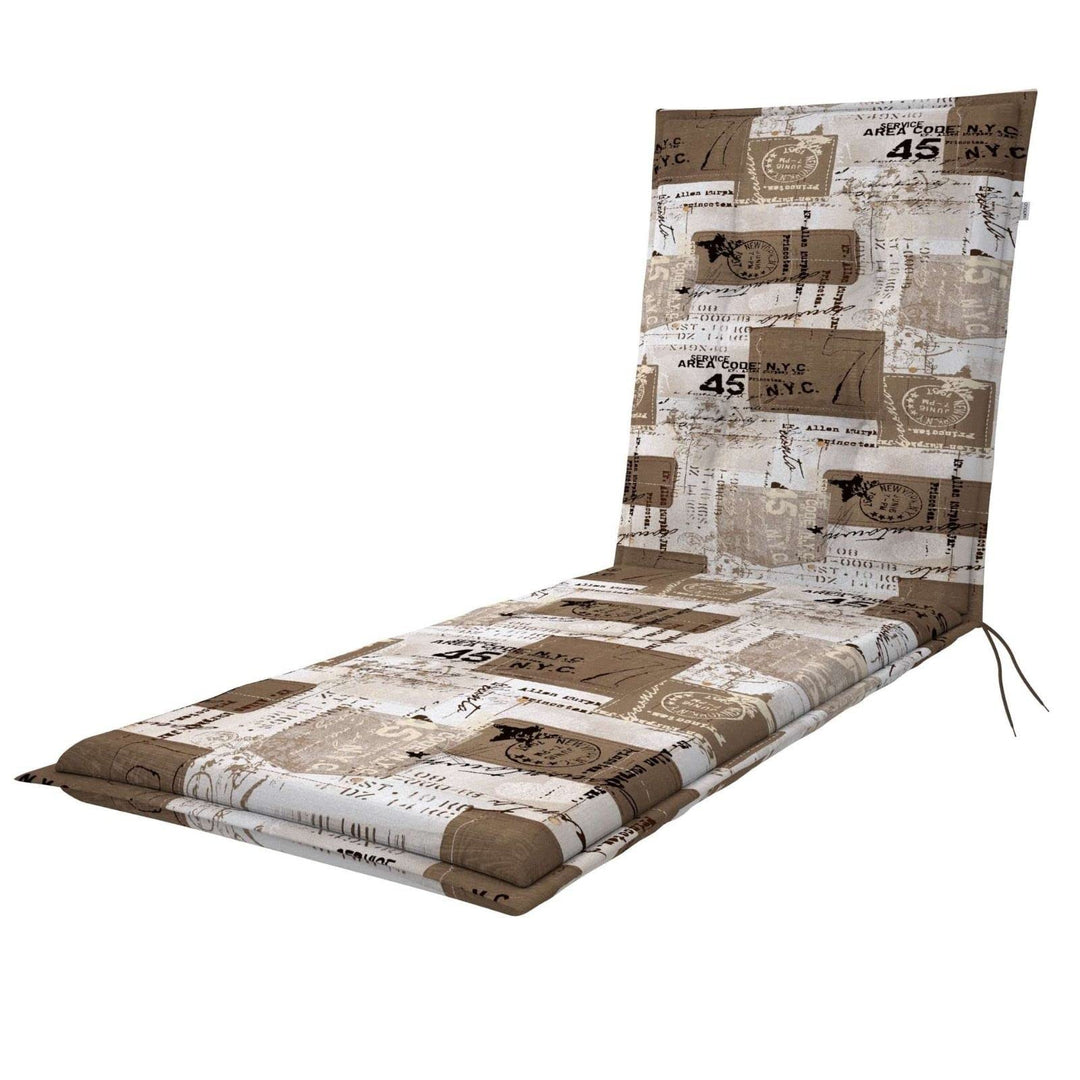 Doppler Auflage Rollliege Living Beige Weiss I Gartenliege-Polster 195x60x6cm aus Baumwolle & Polyes