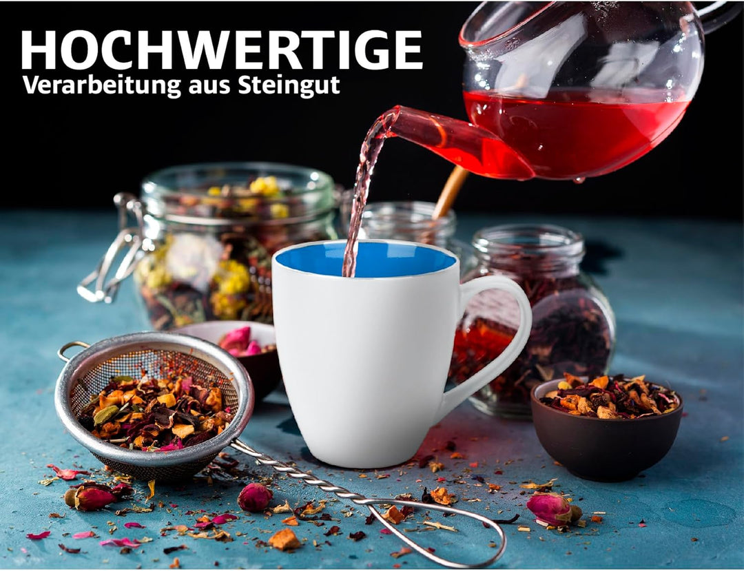 MIAMIO - 6 x 350 ml Kaffeetassen/Kaffeebecher Set - Tassen Set 6er Modern - Le Papillon Kollektion (