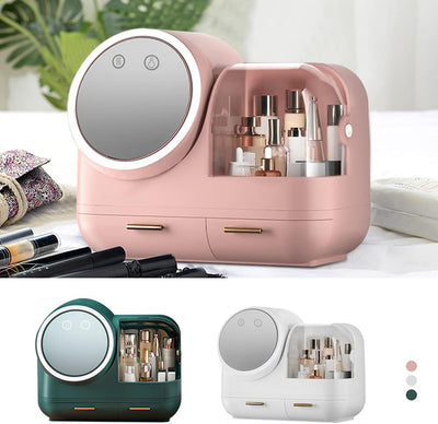 Kosmetik Organizer, Tragbare Make-Up Organiser Hoher Kapazität Kosmetikorganiser USB-Aufladung Kosme