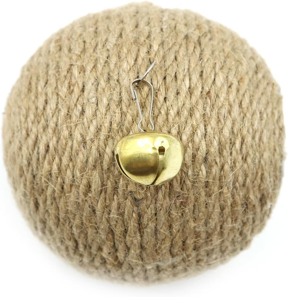 Namvo Pet Kratzball gegen Langeweile, kaufester Sisalball mit Zwergohr-Ohr, geeignet für Hunde und K