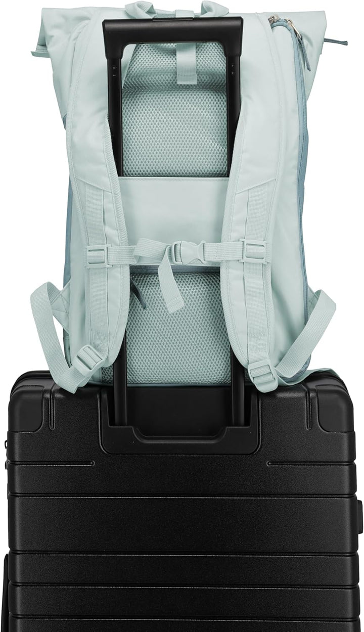 Travelite Handgepäck Rucksack, Laptop Rucksack 15,6 Zoll, BASICS, Reiserucksack Rolltop Funktion, 60