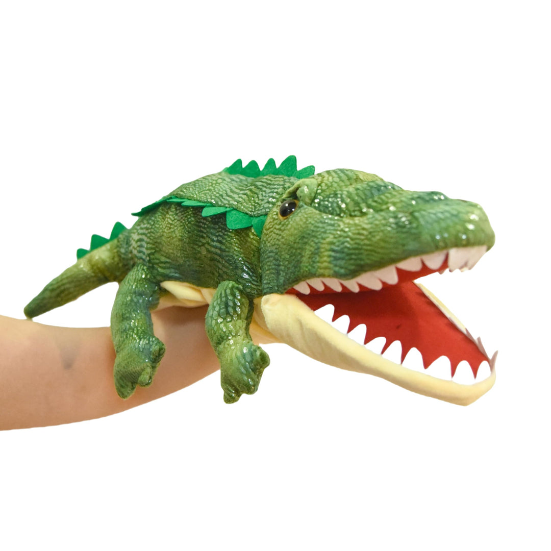lilizzhoumax Krokodil Handpuppe Kuscheltier – Plüsch-Kasperlepuppe mit beweglichem Maul, Lustiges St