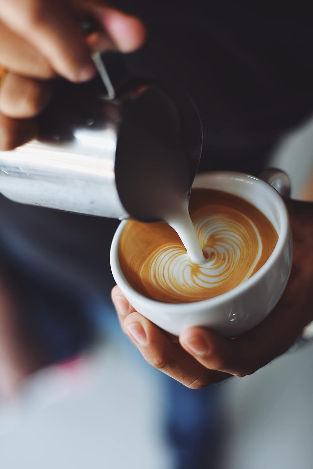 VIA CREMA Milchkanne Edelstahl, Milchkännchen, Stainless Steel Milk Jug Special Latte Capuccino Art
