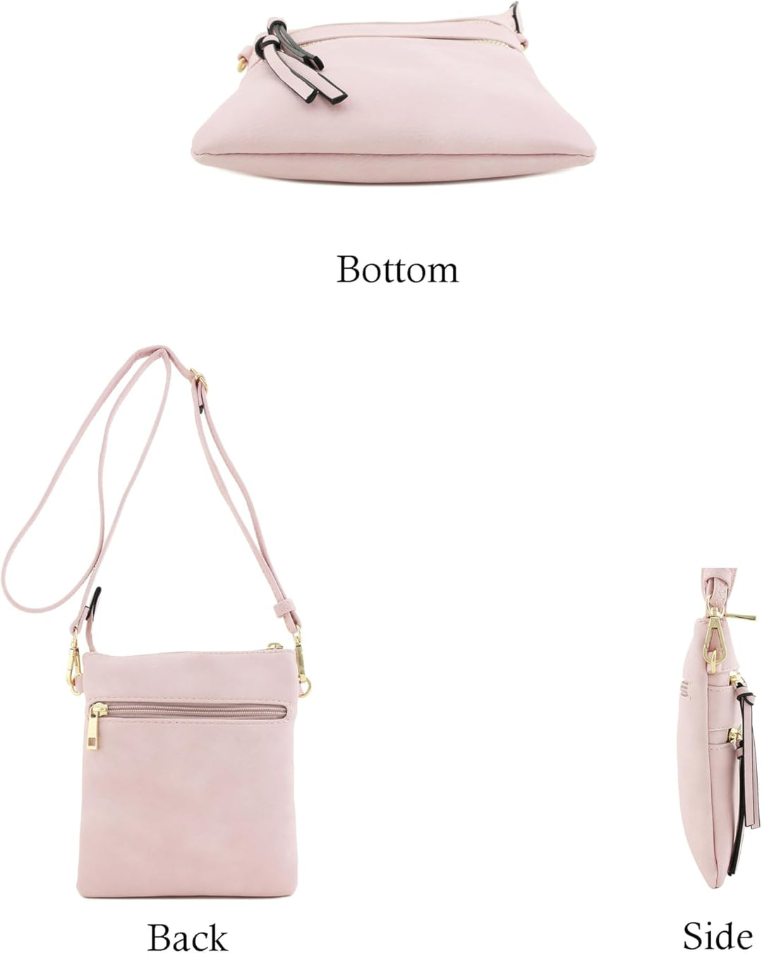 Isabelle Funktionale Umhängetasche mit Mehreren Taschen Functional Multi Pocket Cross Body Bag Blush