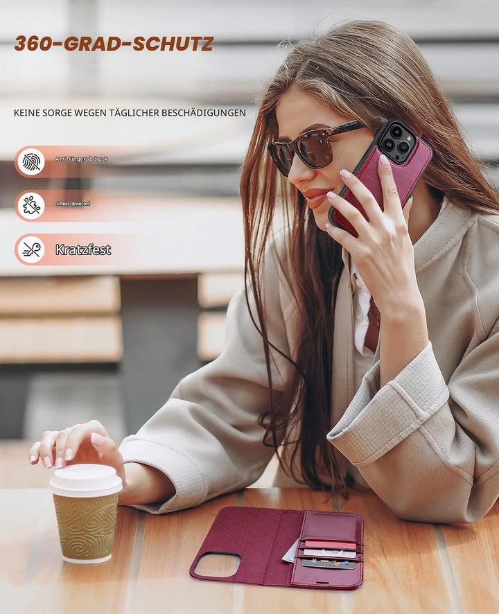 OCASE Hülle iPhone 14 Pro Max [Abnehmbare magnetische Hülle] [Kabelloses Laden] [Displayschutz] [Kar