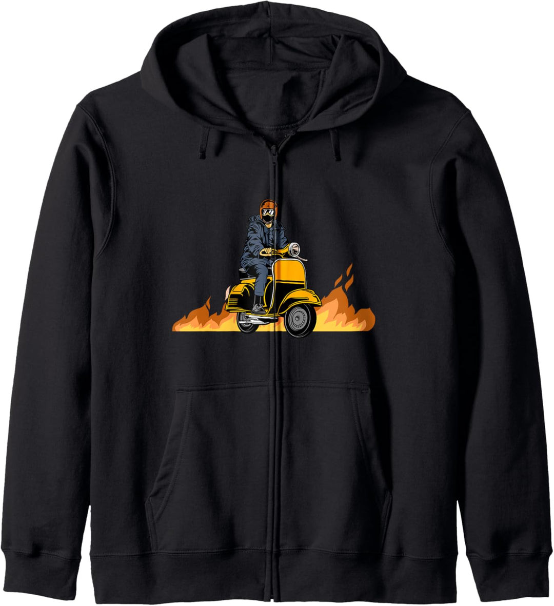 Motorroller Mofa Moped Scooter Rollerfahrer - Flammen Roller Kapuzenjacke