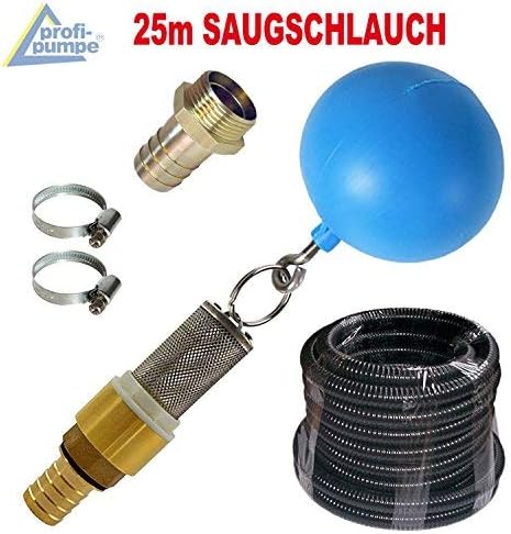 SAUGSCHLAUCH SET für HAUSWASSERWERK KREISELPUMPE JETPUMPE SCHWIMMENDE ENTNAHME Ansaug Set 4 mit 25m