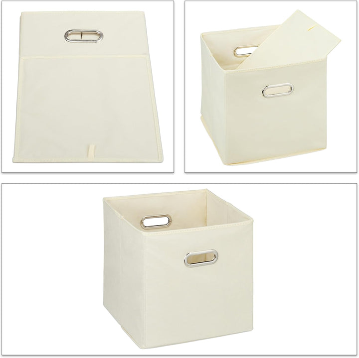 Relaxdays Aufbewahrungsbox 4er Set, Faltbare Regalboxen, HxBxT: 30x30x30 cm, mit Griffen, Faltboxen