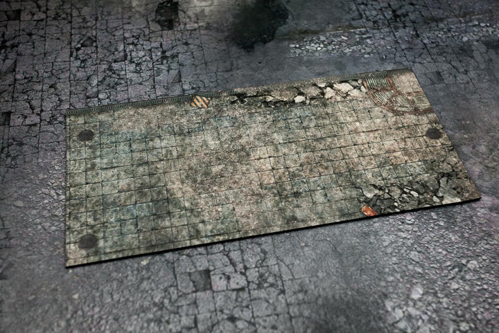Gummizonen kompatibel mit Warhammer 40 30,5 x 15 cm - 5 Stück, Zerstörter Platz, Zerstörter Pla