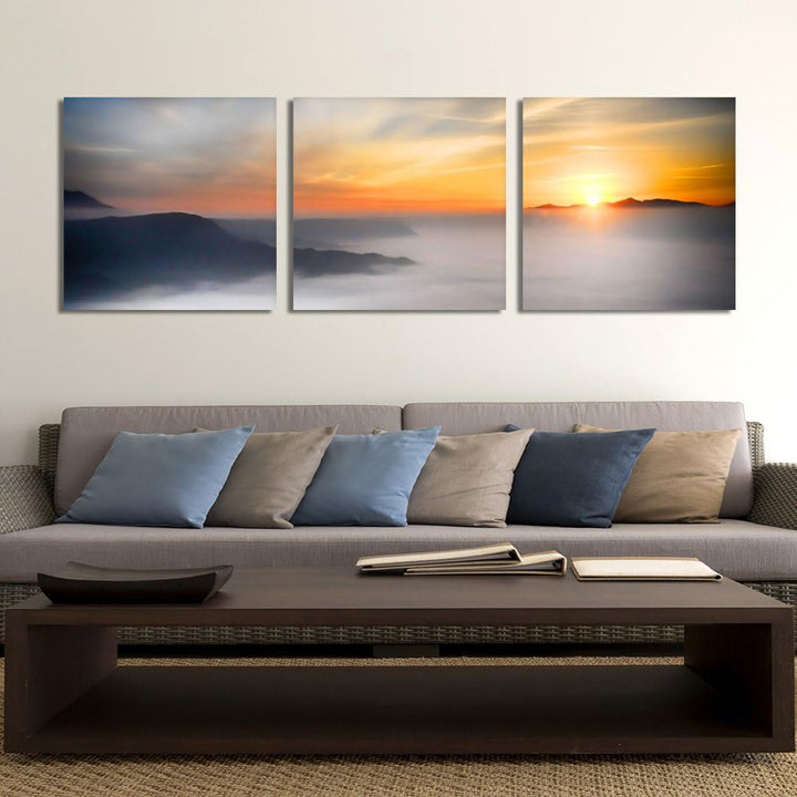 Feeby. Leinwandbild, Bilder, Wand Bild - 3 Teile - Panoramabild, Wandbilder, Kunstdruck 150x50 cm, S