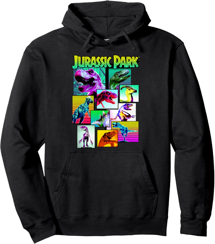 Jurassic Park Dinosaurs Of The Park Neon Retro C1 Pullover Hoodie