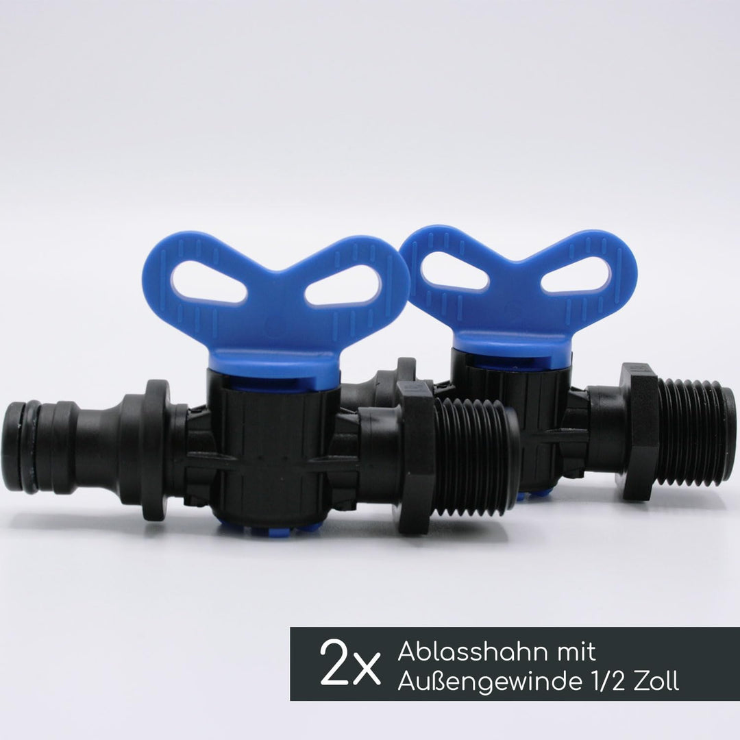 2 Entleerungs-Sets für PVC Verrohrungen und Pools I 2x T-Stücke 50 mm I 2x Reduzierungsstück 50 mm x