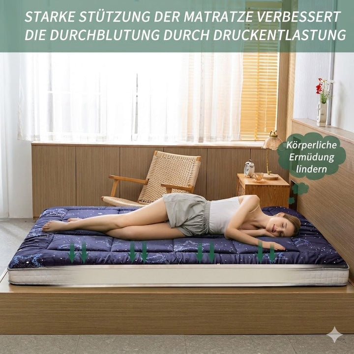 MAXYOYO Futon Matratze, Gepolsterte Japanische Bodenmatratze Gesteppte Bett Matratzenauflage, Extra