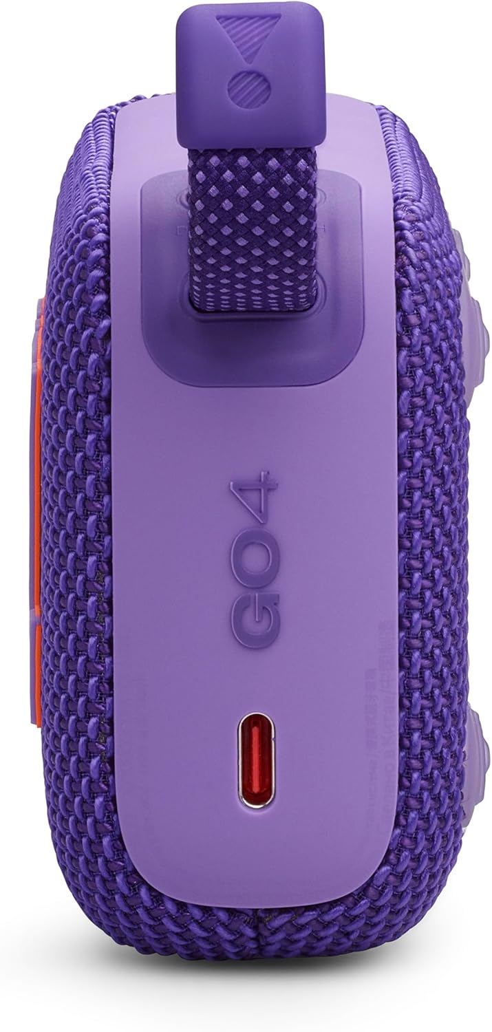 JBL Go 4 in Lila – Tragbare Bluetooth-Lautsprecher-Box Pro Sound, tiefem Bass und Playtime-Boost-Fun