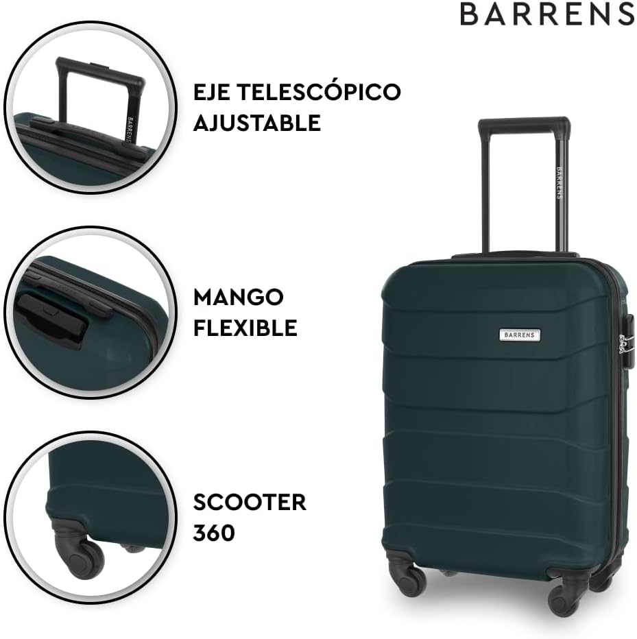 BARRENS Kabinenkoffer | Kabinengepäck | 55x40x20cm | 34 L | ABS-Material | Chiffrierschloss | Flexib