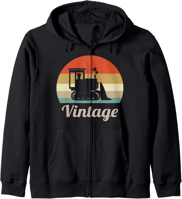 Planierraupe Schubraupe Bulldozer Kettenräumer Vintage Retro Kapuzenjacke