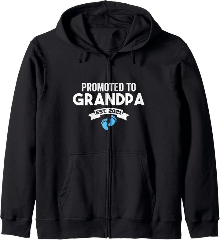 Promoted To Grandpa Est 2021 - Newborn baby boy Grandfather Kapuzenjacke