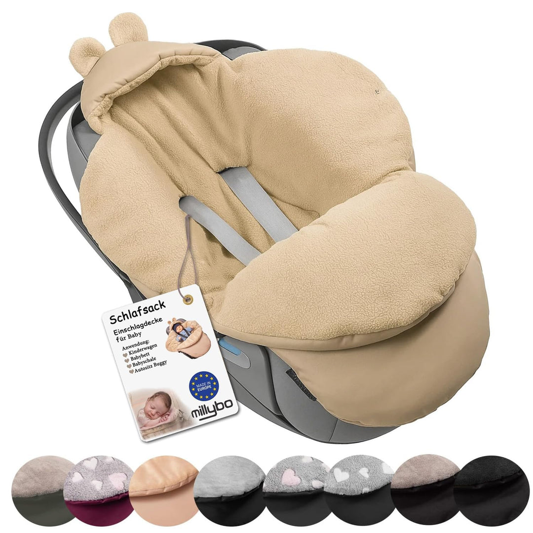 millybo Fusssack Baby Einschlagdecke für Winter geeignet für Kinderwagen Babyschale Babybett Autosit