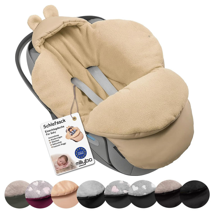 millybo Fusssack Baby Einschlagdecke für Winter geeignet für Kinderwagen Babyschale Babybett Autosit