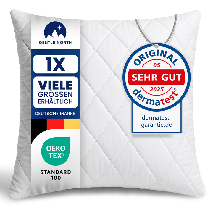 Gentle North Kopfkissen (80x80 cm gross) - Kissen für Bett und als Dekokissen - Mit Reissverschluss