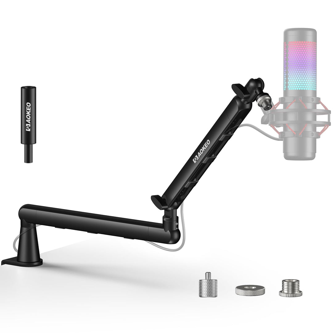 Mikrofon Arm,Aokeo AK-55 Niedriges Profil Mikrofon Ständer Arm für HyperX QuadCast,SoloCast,Elgato W