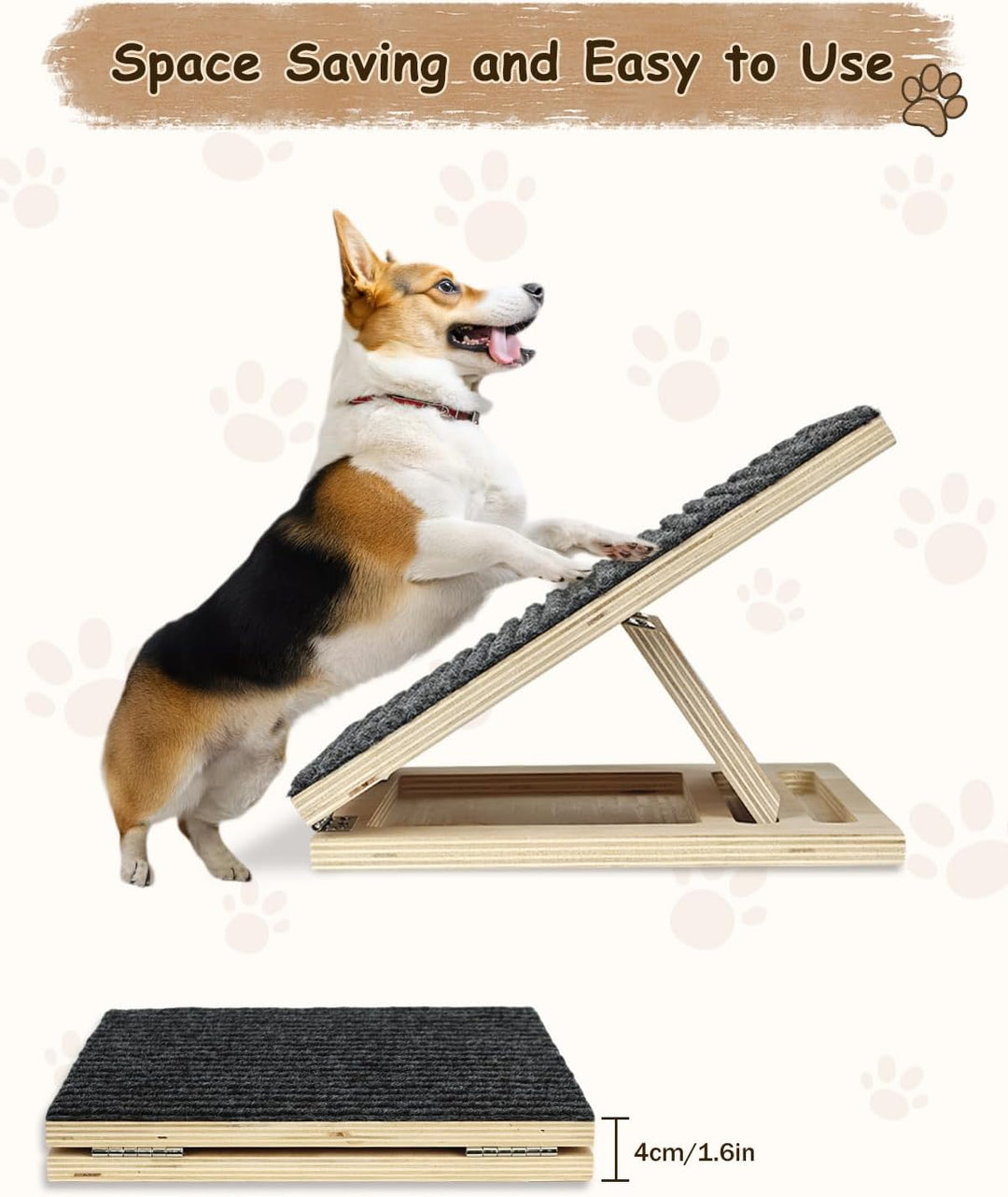 Okydoky Klappbare treppen für Hunde, Rampe Hund treppe,rutschfeste, 4 Pack für kleine oder mittlere