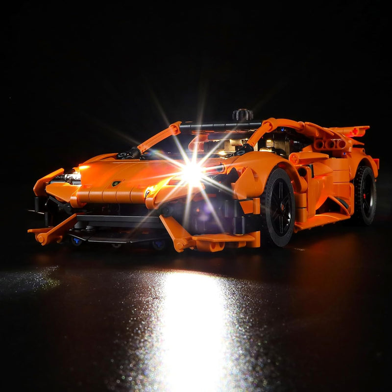 GEAMENT LED Licht-Set Kompatibel mit Lego Lamborghini Huracán Tecnica Orange - Beleuchtungsset für T