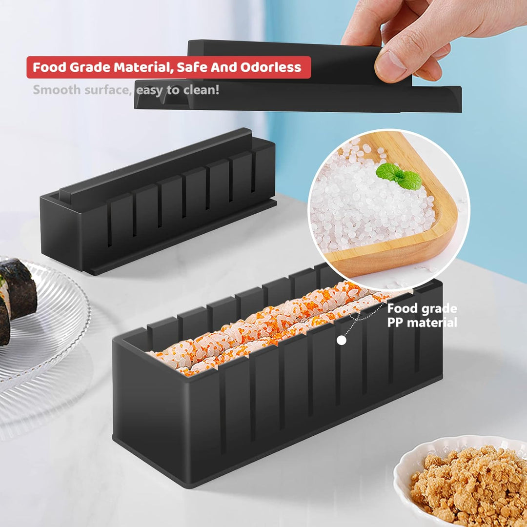 SKYSER Sushi Maker Kit, 17 Pieces Sushi Maker Set for Beginners, 8 Shapes Sushi Making Kit Complete,