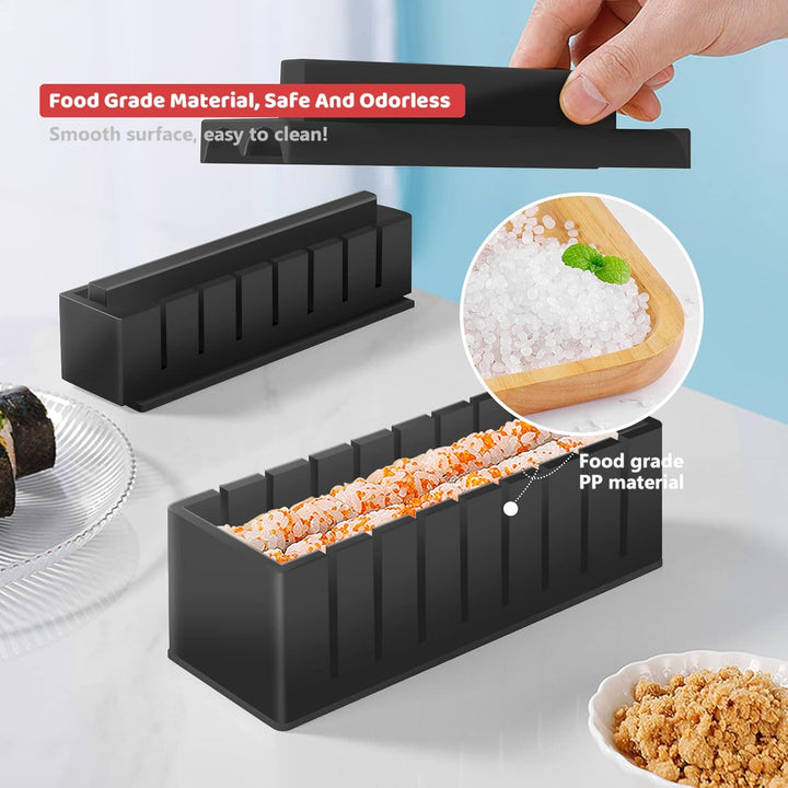 SKYSER Sushi Maker Kit, 17 Pieces Sushi Maker Set for Beginners, 8 Shapes Sushi Making Kit Complete,
