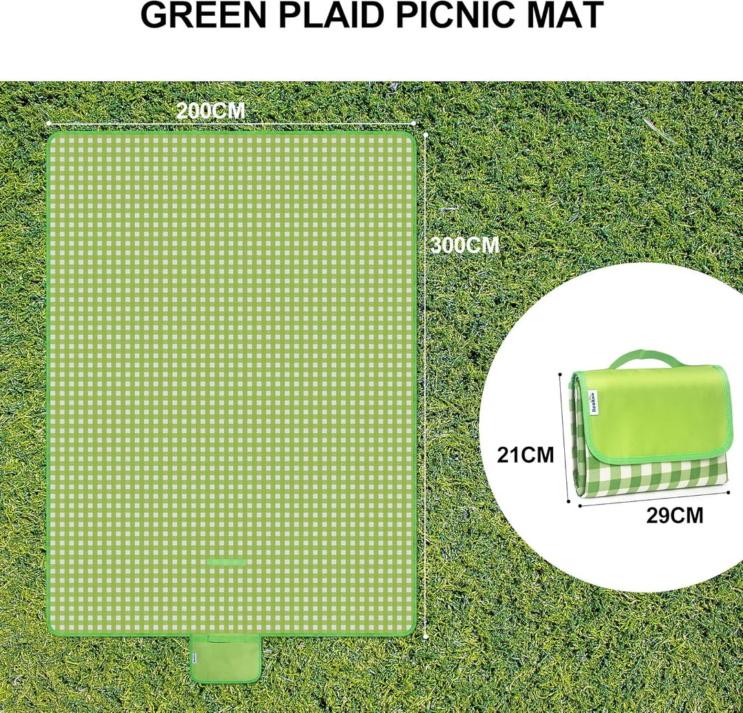 reakoo Picknickdecke 200x300 cm, Picnic Blanket XXL Wasserdicht Stranddecke, Picknick Decke mit Trag