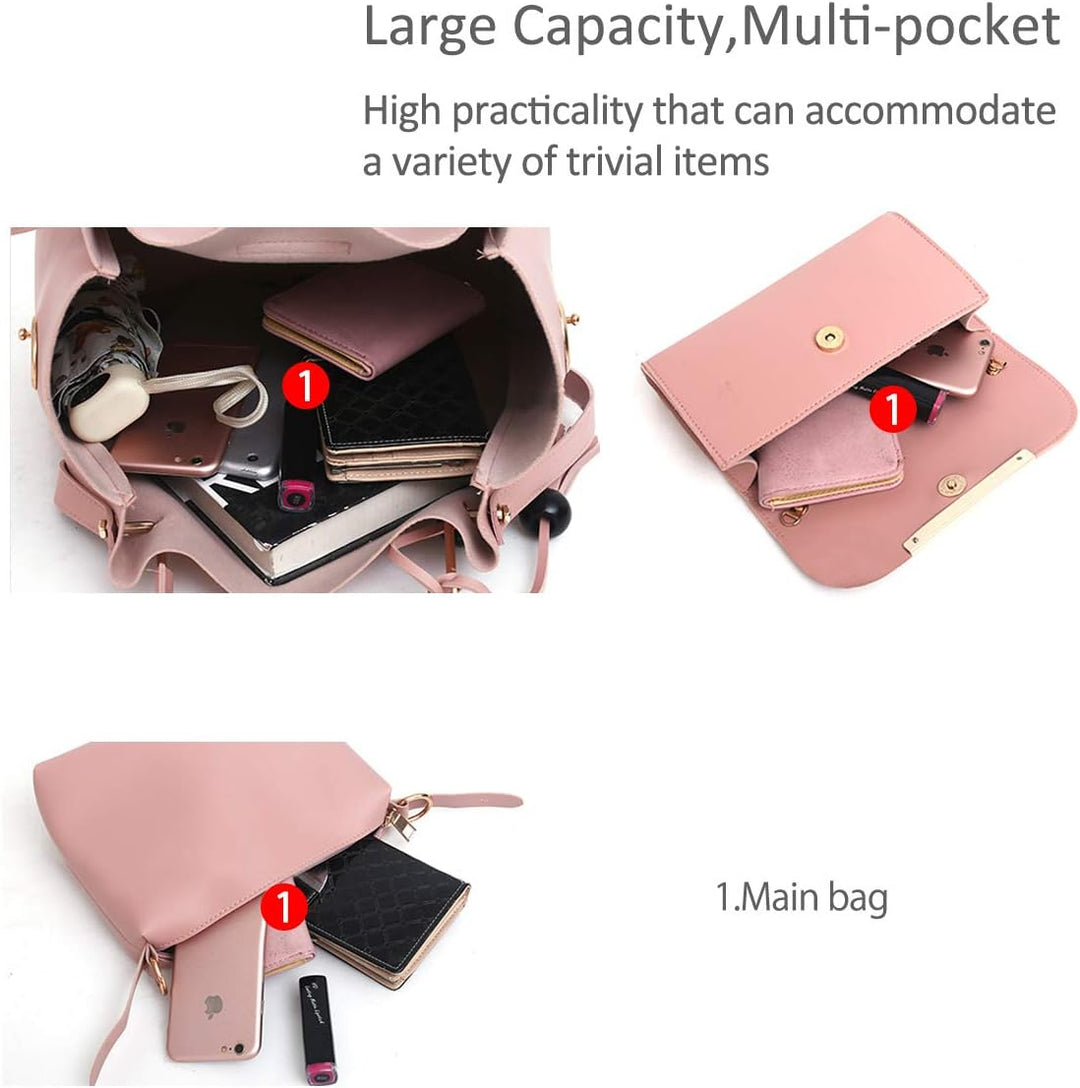 NICOLE & DORIS Damen Handtaschen 3 Stück Taschen für Damen Kette Tasche Top-Griffe Schultertaschen P