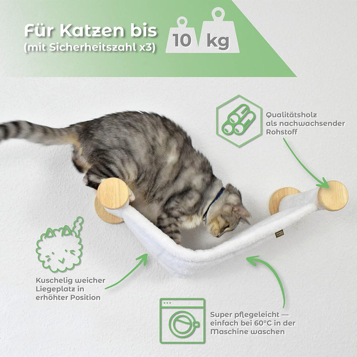 Katzenhängematte zur Wandmontage, ECO Katzenbett Katzen Hängematte für die Wand, zur Erweiterung Ein